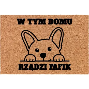 KOKOSOVÁ ROHOŽKA PŘED DVEŘE Personalizovaná 60x40 cm SE JMÉNEM PSA