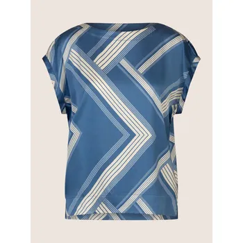 Dámská halenka Halenka Mint Mia 33980 modrá geometrický vzor Velikost: 38