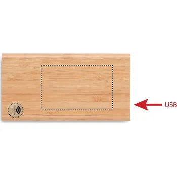 Powerbanka Bambusová powerbanka 6000 mAh Laserové gravírování (max. 1 barva, 50x80mm) 1 barva 5 FRONT PAD