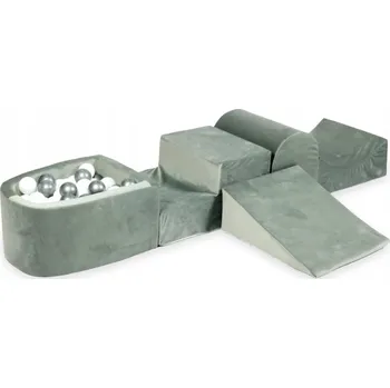 Dětské hřiště Pěnové dětské hřiště se skluzavkou a bazénkem, micro šedé