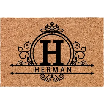 Rohožka PERSONALIZOVANÁ Kokosová Rohožka PÍSMENO H 60x40 Cm Příjmení