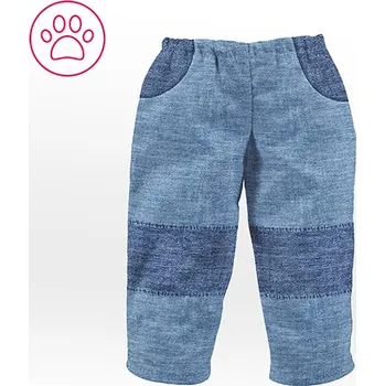 Panel se střihem na ušití oblečení pro hračku zvířátka kalhoty Jaxon - potisk rifloviny