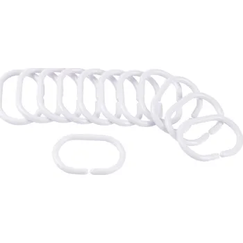 Tyč na sprchový závěs Bílé háčky ke sprchovému závěsu v sadě 12 ks 4 cm Vitamine – douceur d'intérieur ID_1754200