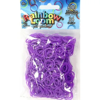 kreativní sada Rainbow Loom Original - gumičky - 600ks - transparentní fialová