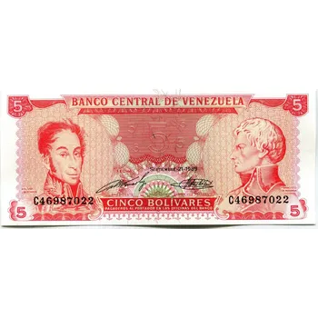 VENEZUELA. 5 bolivares 1989. Pi. 70b.