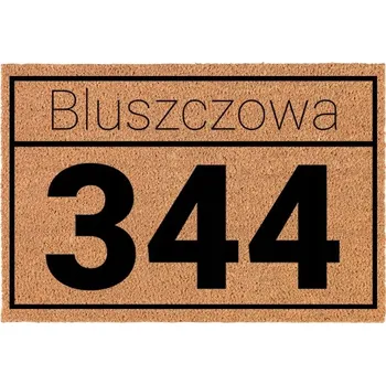 Rohožka KOKOSOVÁ VSTUPNÍ ROHOŽKA BÉŽOVÁ 40X60 cm - IDEÁLNÍ PRO ADRESU ULICA I NUMER TWOJEGO DOMU