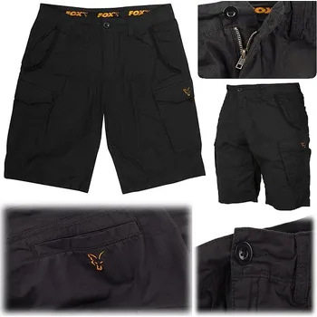 Rybářské oblečení Fox Kraťasy Collection Combats Shorts Black Orange