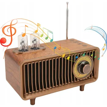Bluetooth reproduktor RETRO RÁDIO REPRODUKTOR BLUETOOTH FM STEREO ZVUK DŘEVĚNÉ DO KUCHYNĚ