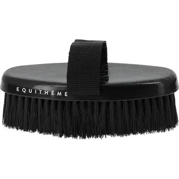 Čištění pro koně Kartáč pro koně EQUITHEME Body Brush černý s poutkem