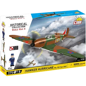 Stavebnice COBI Stíhací letoun Hawker Hurricane (no.302 Sqn.RAF) COBI 5762 - World War II 1:32