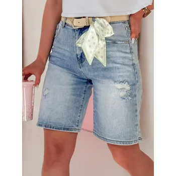 Dámské kraťasy Dámské džínové šortky s páskem SHORTIVA SY0476 Barva: Nebeská, Velikost: S