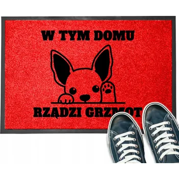 ROHOŽKA ČERVENÁ 40X60 KE DVEŘÍM V TOMTO DOMĚ VLÁDNE JMÉNO PRZY WEJŚCIU VZ