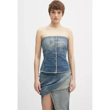 Dámská halenka Džínová blůza Rick Owens DRKSHDW Bustier Top dámská, modrá barva, hladká, DS01E3127.DWB, S, 55X