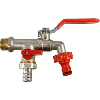 Instalatérský materiál Kulový zahradní kohout OLIGO DUO 1/2"- 3/4"- 3/4"