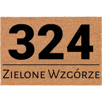 Rohožka KOKOSOVÁ VSTUPNÍ ROHOŽKA BÉŽOVÁ ULICA I NUMER DOMU W TWOIM ADRESIE
