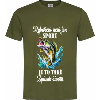 Pánské oblečení Tričko Rybaření není jen sport Druh: Pánské, Barva: Khaki, Velikost: S