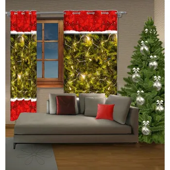 Obraz Vánoční Závěs s potiskem kruhů 150x160cm