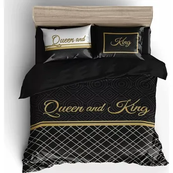 Povlečení NOVINKA 2025 ! Sada povlečení na 2 postele s 3D EFEKTEM 70x90/140x200cm - KING & QUEEN III. + PROSTĚRADLO ZDARMA !