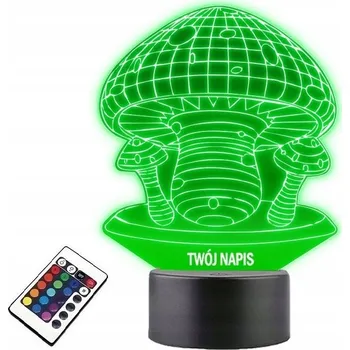 Dekorativní svítidlo LAMPKA na SKLE Statuetka Houbičky Rostliny 3D LED RGB + DÁLKOVÝ OVLADAČ 16 BAREV