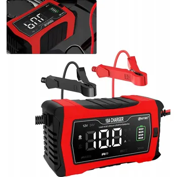 Nabíječka autobaterie INTELIGENTNÍ NABÍJEČKA AUTO 10A AKUMULÁTORŮ LiFePO4 LCD 12V 24V