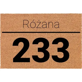 Rohožka KOKOSOVÁ VSTUPNÍ ROHOŽKA BÉŽOVÁ 40X60 cm - HIT ADRES: ULICA I NUMER LOKALU