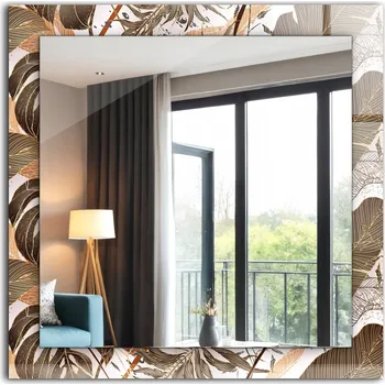 Zrcadlo Zrcadlo do koupelny ložnice obývacího pokoje s potiskem Listy tropický vzor 60x60