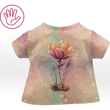 Panel se střihem na ušití oblečení pro panenku tričko Basic - pohádkový květ