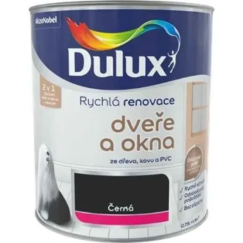 Barva na dřevo Dulux Rychlá Renovace Okna a Dveře 0,7l Černá ( )