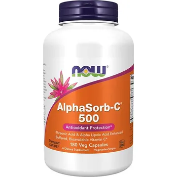 Now Foods Pufrovaný, bioaktivní vitamin C AlphaSorb-C™ 500 mg (180 Veg Kapsla)
