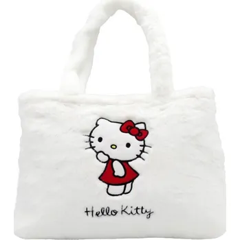 Hračka EP Line Taška bílá kočička Hello Kitty plyšová velká 40x27cm na zip | 43