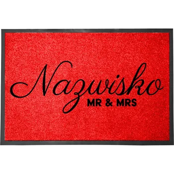 Rohožka Vstupní rohožka 40x60 ČERVENÁ HIT NAZWISKA TWOJE INICJAŁY ZESTAW