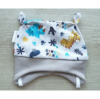Kojenecká čepice AMÁLKA Bavlněná, nejmenší, kojenecká čepička, zvířátka dino Velikost: 50-56
