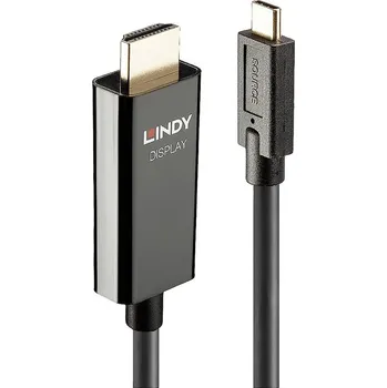 Mobilní telefon LINDY kabel USB-C ® zástrčka, Zástrčka HDMI-A 5.00 m černá 43315 4K UHD Kabel pro displeje USB-C®