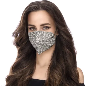 respirátor Balerina zdravotnický Český nano respirátor FFP2 - Grey flowers