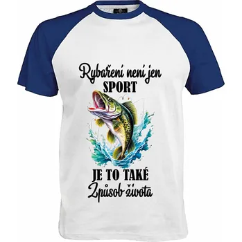 Pánské tričko Tričko Rybaření není jen sport Druh: Pánské, Barva: Royal | Bílá, Velikost: L
