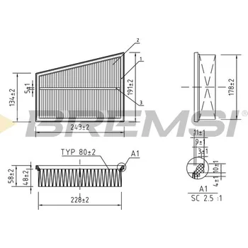Vzduchový filtr Vzduchový filtr BREMSI FA0122