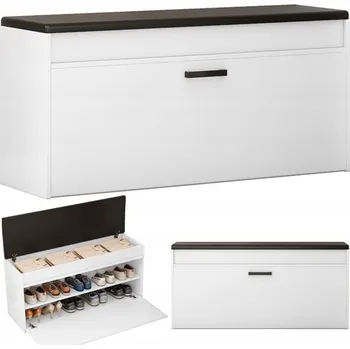 Botník Botník se sedákem MuvuHome 100 x 49 x 35 cm bílá