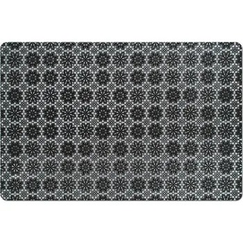 prostírání Zeller Prostírání Květiny plastové černé 43,5 × 28,5 cm