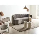 3místná pohovka hnědá dvě látky polyesterová látka měkký texturovaný zakřivený design moderní umělecký dekorativní styl Beliani