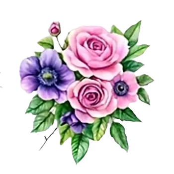 Nášivka Nažehlovací obrázek - akvarelové květiny XI (6,5 x 6,5 cm)