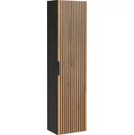 Koupelnový sloupek Comad černý dub wotan saténový, 1 dvířka, 4 police