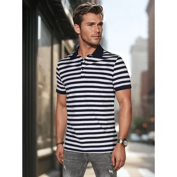 Pánské tričko Pánská košile polo s pruhy PX0640 Barva: Tmavě Modrá, Velikost: XL