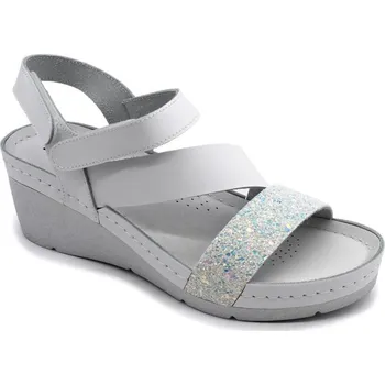 Dámská zdravotní obuv Dámské kožené sandály LEON 1120 - Bílá Velikost: 37