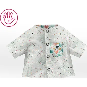 Panel se střihem na ušití oblečení pro panenku tričko Faith - srdce světlá 1