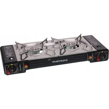 Turistický vařič Plynový turistický vařič na plyn Kartuš nebo láhev do 3 kg Dva hořáky