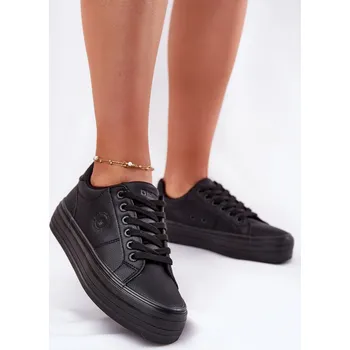 Dámské tenisky Ekologické Kožené Tenisky Dámské Na Platformě Big Star RR274299 Barva: Černá, Velikost: 36