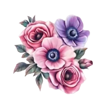 Nášivka Nažehlovací obrázek - akvarelové květiny VII (6,5 x 6,5 cm)