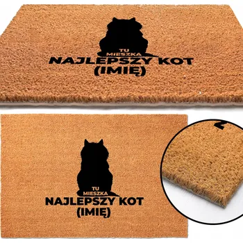 Rohožka KOKOSOVÁ ROHOŽKA S VTIPNÝM NAPISEM TU MIESZKA NAJLEPSZY KOT (IMIĘ)
