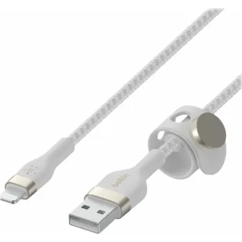 Datový kabel Belkin Flex Lightning/USB-A 2m mfi cert., bílý CAA010bt2MWH