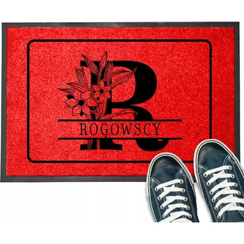 Rohožka VSTUPNÍ ROHOŽKA S ROSTLINNÝM MOTIVEM A VAŠÍM JMÉNEM INDYWIDUALNA VZOR